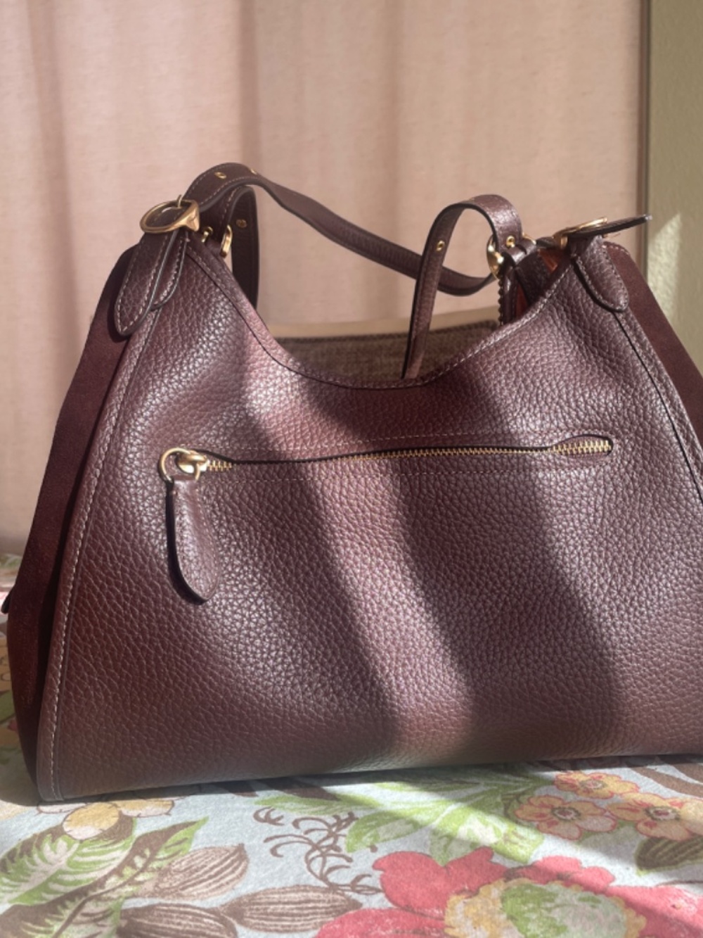Coach “Lori” C5265, Maple Pebble Leather/Suede Shoulder Bag EUC - Picture 3 of 17